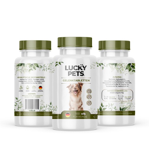 Modern and natural design for dog food supplement
