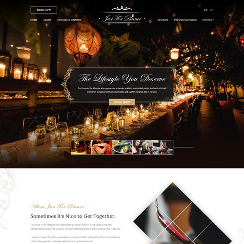 Just For Dinner - Landing Page