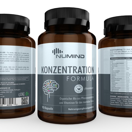 Brain Supplement Label Design