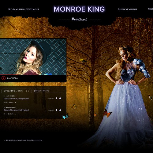 Music *Pop Singer* MONROE KING Website Design needed!!