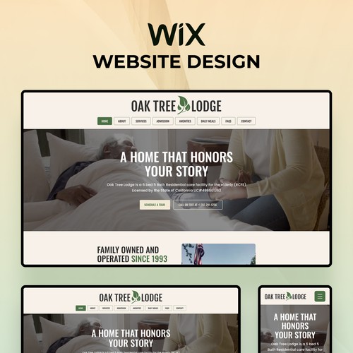Wix website redesign for a residential care facility for the elderly (RCFE) in Santa Rosa, California