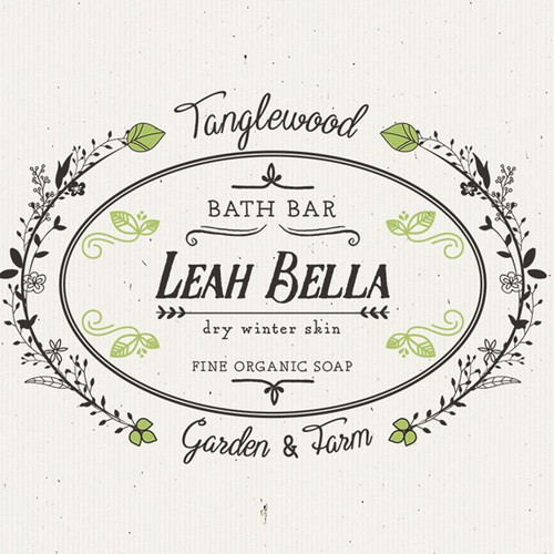 Create an enchanting label for Tanglewood Garden & Farm organic soap