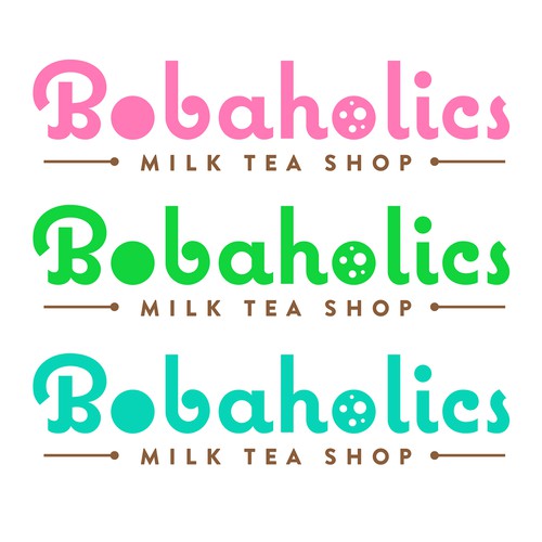 Bobaholics Milk Tea Shop Logo