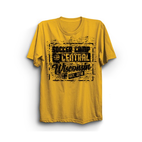 Looking for an attractive, unique design for our soccer camps tees. We are looking for a bit of chaos in the graphic!