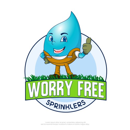 Happy Waterdrop logo for sprinkler company