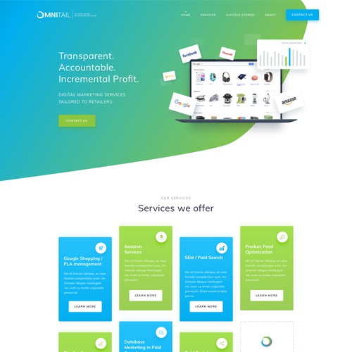 Home Page for a marketing agency