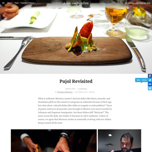 Help make a prominent food blog more photo-centric and minimalist.