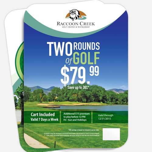 Golf Course flyer that advertises a special offer