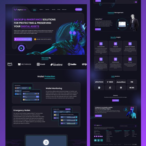 Crypto wallet security ui ux landingCrypt page design