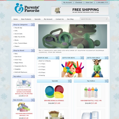Website Design for Ecommerce Business - Baby Products