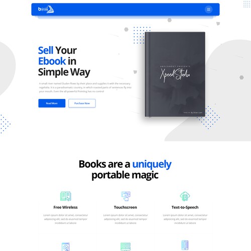 Landing page design for book author