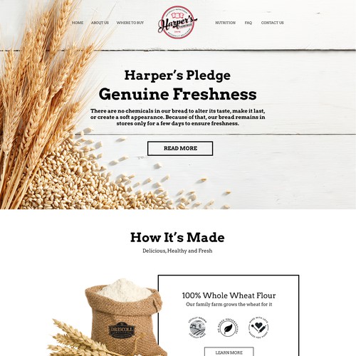 Home Page for Harper's Homemade Bread