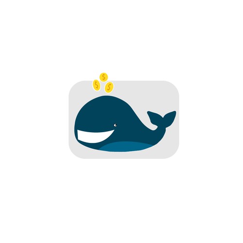 logo for making money app which wanted to be look like whale