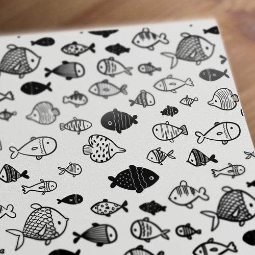 Seamless fish pattern