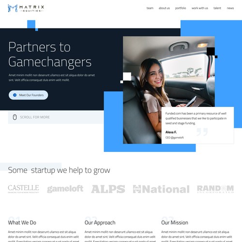 version 2 | Venture capital firm website homepage design 