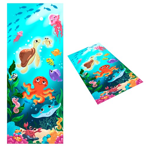 Illustration for a children's bath mat