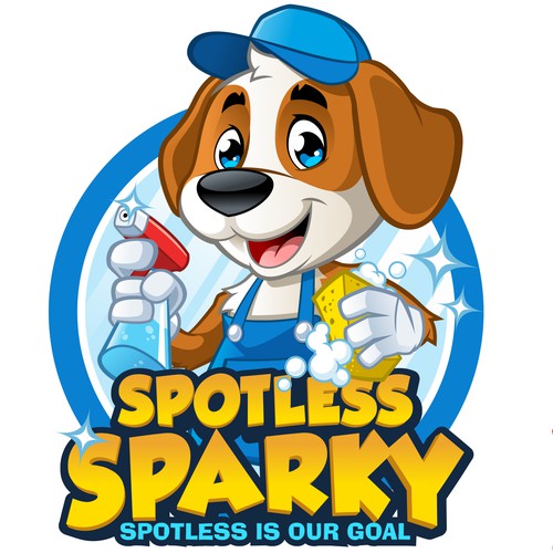 Spotless Sparky logo and character design
