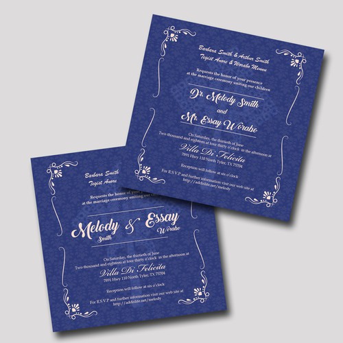 Invitation card for the wedding