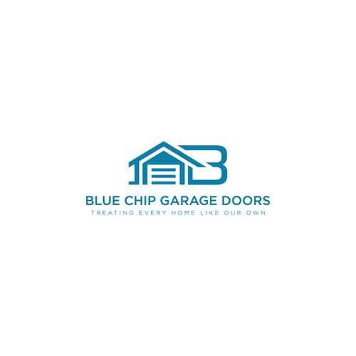Flat Logo For Garage Door Repair Company