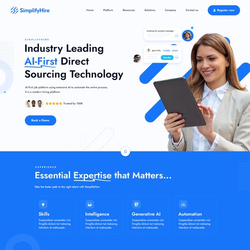 Sleek Aesthetics, Superior Design for AI first Job Platform 