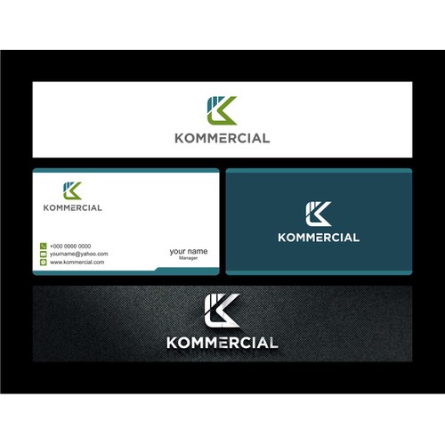 Create an authoritative and fresh logo for Kommercial