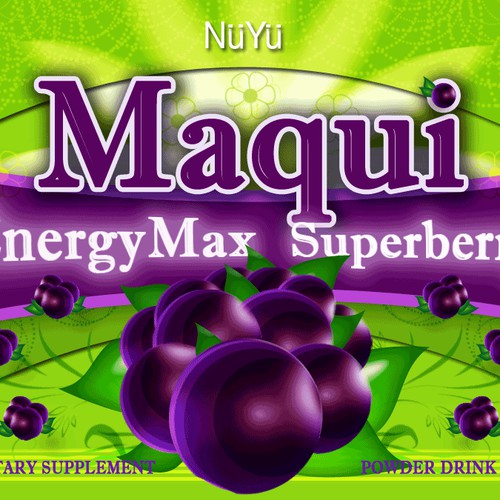 My WINNING design. Maqui berry packaging label. 