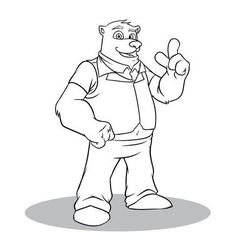 Mascot design line art