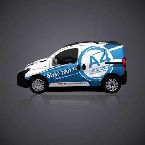 Wrap design for A4 Repair Services