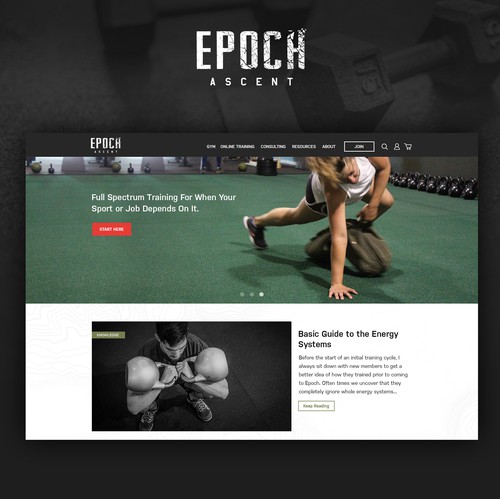 Web design for gym and online training platform