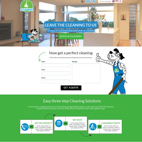 PPC Landing Page for Cleaning Company