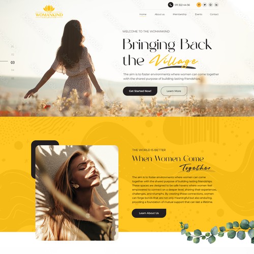 Womankind Collective Website design
