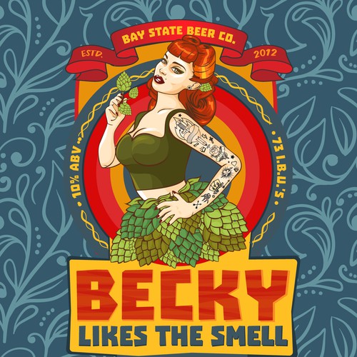 Print and T-shirt for "Bay State Beer Co.", brewing company. 