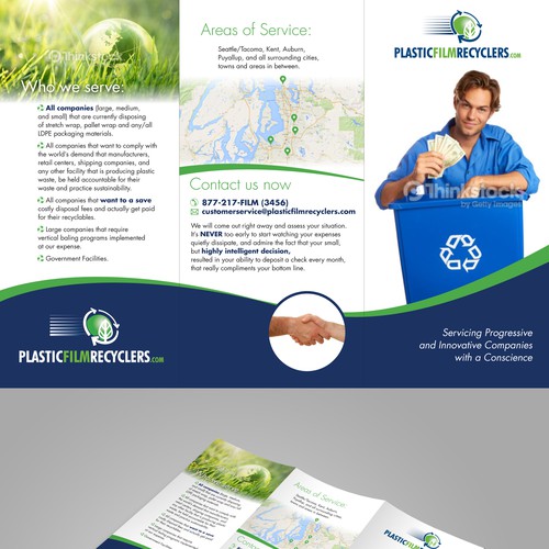 Create a Stylish and Innovative Brochure for a Plastic Recycling Company