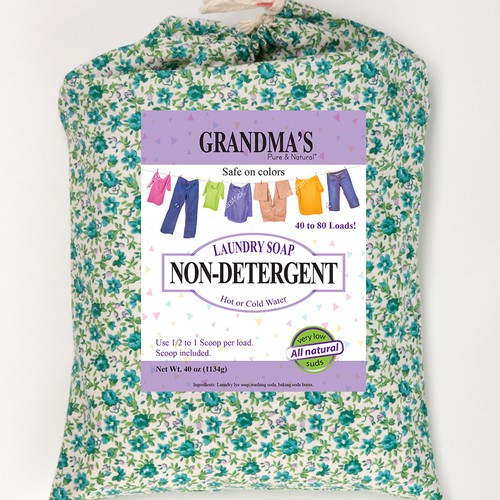 Design Eye-Catching Label for GRANDMA'S Non-detergent Laundry Soap