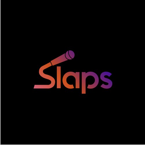 Text based logo with mic for Slaps