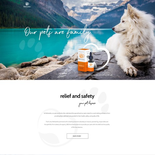 Pet webshop homepage