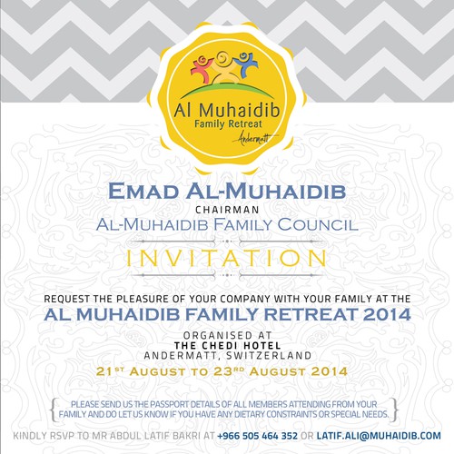 * Prize guaranteed * Al Muhaidib Retreat invitation template