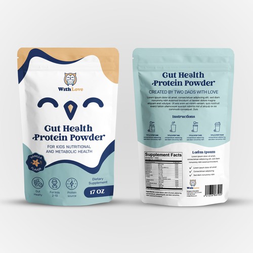 Gut health protein powder pouch bag design 