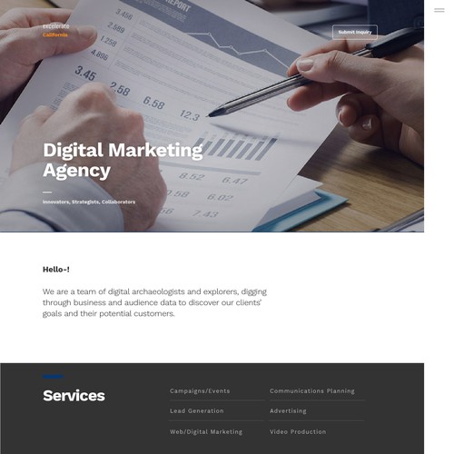 Markety Agency Landing Page