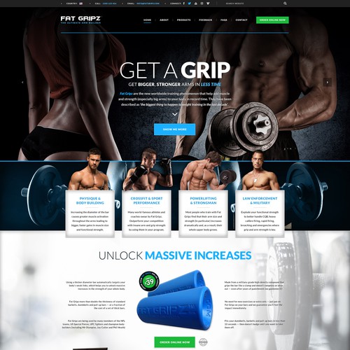 Gym Equipment Website Design Concept