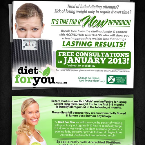 New postcard or flyer wanted for Diet For You