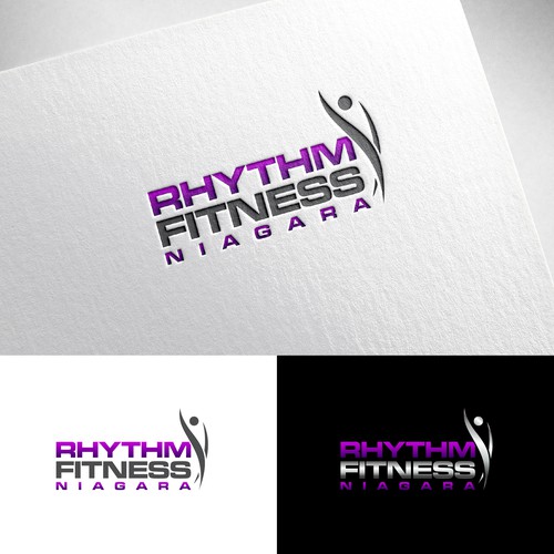 Fun, classy, and modern logo for Rhythm Fitness Niagara company