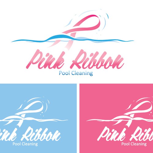 Pink Ribbon Pool Cleaning needs a bold logo to convey our mission!