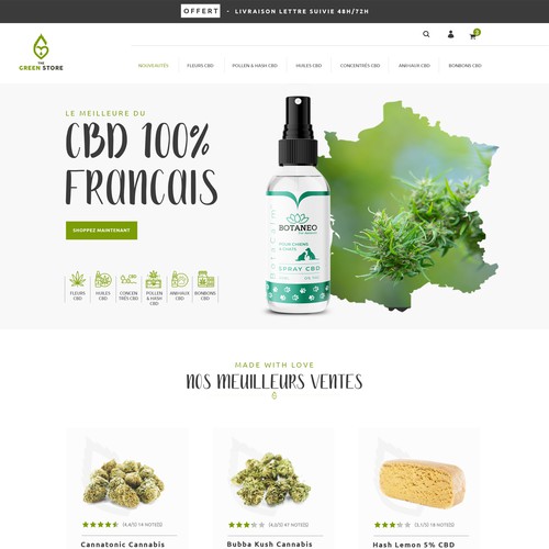 Website design done right for a CBD product.