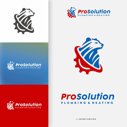 plumbing & heating logo withe polar bear