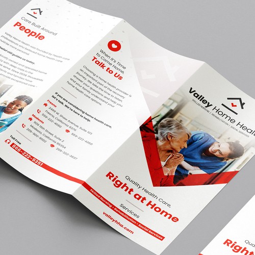 Trifold brochure for a home health provider company