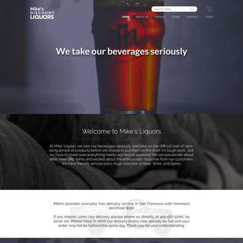 landing page for mike's liquors
