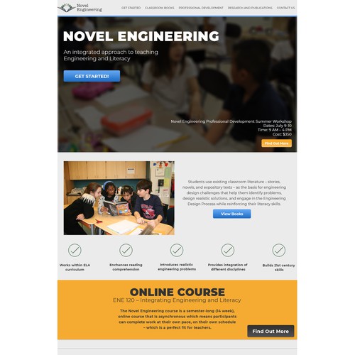 Web page concept for education firm