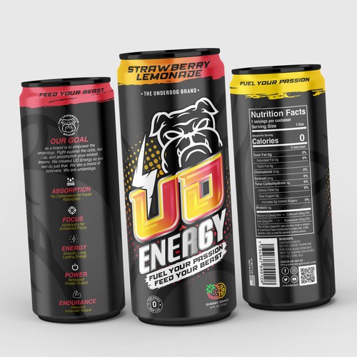 We need a powerful, vibrant energy drink can design