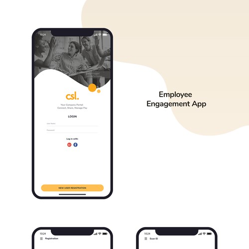 Company New, Social, Pay App Design